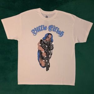 Billie Eilish Glitter Bling White Tee